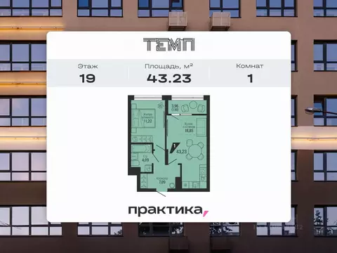 1-к кв. Свердловская область, Екатеринбург ул. 22-го Партсъезда, 10 ...