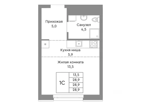 Студия Челябинская область, Челябинск ул. Энтузиастов, 32А (28.9 м)