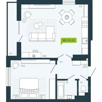 2-к кв. Новосибирская область, Новосибирск Затулинский жилмассив, ул. ...