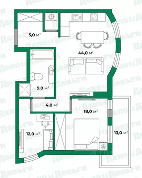 2-к кв. Кировская область, Киров Мининский мкр, ул. Тургенева, 30 ...