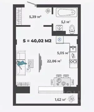 1-к кв. Хакасия, Абакан ул. Генерала Тихонова, 5 (40.02 м)