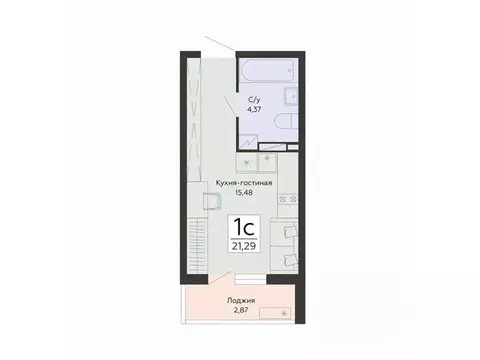 Студия Воронежская область, Воронеж ул. Туполева, 5Н (21.29 м)