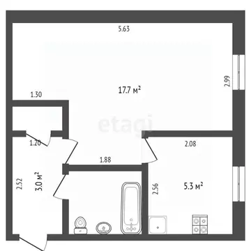 1-к кв. Тюменская область, Тюмень Тульская ул., 7 (29.6 м)