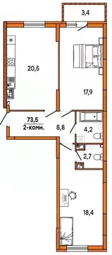 2-к кв. Ульяновская область, Ульяновск Киндяковка мкр, Заря жилой ...