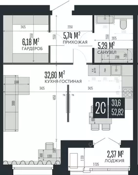 2-к кв. Алтайский край, Барнаул Опера Резиденс жилой комплекс, БС3 ...
