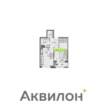 1-к кв. Архангельская область, Архангельск Троицкий просп., 110 (40.98 ...
