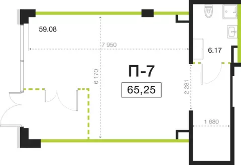 Помещение свободного назначения (65.25 м)