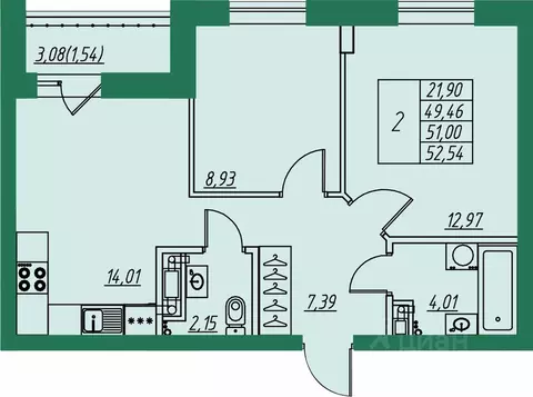 2-к кв. Владимирская область, Владимир пос. Заклязьменский, Заречье ...