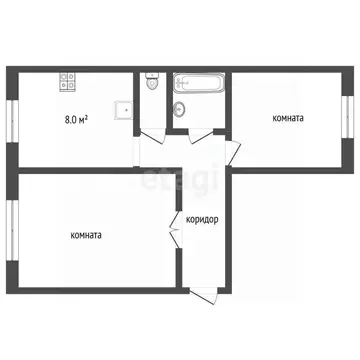 2-к кв. Ямало-Ненецкий АО, Муравленко ул. 70 лет Октября, 16 (51.0 м)