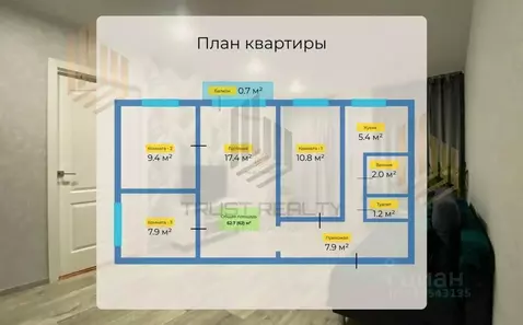 4-к кв. Ленинградская область, Гатчинский муниципальный округ, д. ...