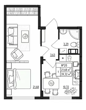 1-к кв. Ленинградская область, Гатчинский муниципальный округ, д. ...