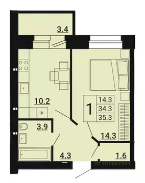 1-к кв. Орловская область, Орловский район, д. Образцово бул. Героев, ...
