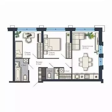 2-к кв. Свердловская область, Екатеринбург Премиум Кварталы Маяковка ...