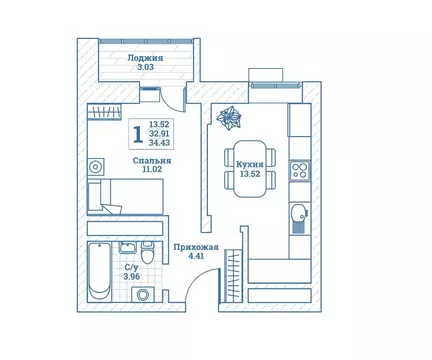 1-к кв. Московская область, Щелково городской округ, Монино пгт ул. ...