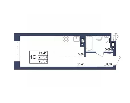 Студия Башкортостан, Уфа Космос жилой комплекс, лит1 (26.75 м)
