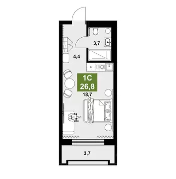 Студия Новосибирская область, Новосибирск  (26.8 м)