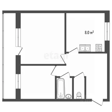 2-к кв. Саратовская область, Балашов ул. Ленина, 118 (49.1 м)