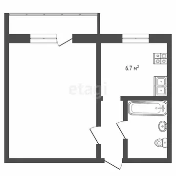 1-комнатная квартира: Евпатория, улица 60 лет ВЛКСМ, 22 (28.5 м)