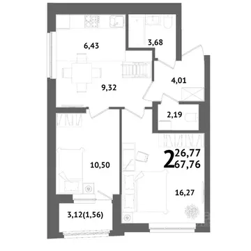 2-к кв. Башкортостан, Уфа Глумилино жилрайон, Холмогоры жилой комплекс ...
