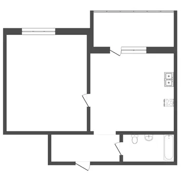 1-комнатная квартира: Тюмень, Велижанская улица, 68к1 (50.6 м)