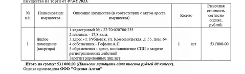 Свободной планировки кв. Алтайский край, Рубцовск Комсомольская ул., ...