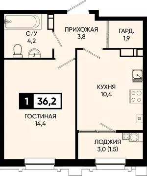 1-к кв. Ставропольский край, Кисловодск городской округ, пос. ...