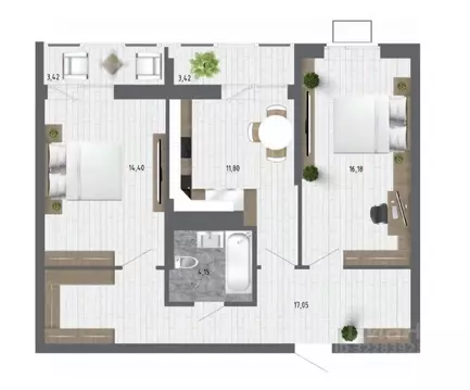 2-к кв. Воронежская область, с. Новая Усмань ул. Ленина, 312А (67.0 м)