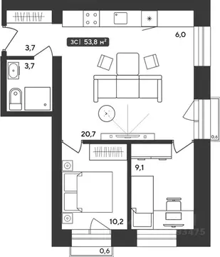 2-к кв. Новосибирская область, Мошковский район, пос. Октябрьский ул. ...