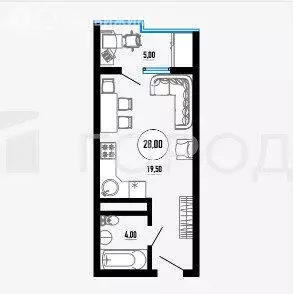 Квартира-студия: Сочи, микрорайон Приморье, улица Есауленко, 6А (28 м)