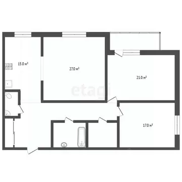 3-к кв. Самарская область, Самара Московское шоссе, 18-й км, 39 (86.7 ...