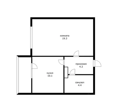 1-к кв. Краснодарский край, Краснодар проезд Репина, 42 (38.0 м)
