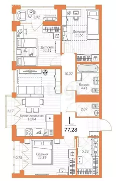 3-комнатная квартира: Тула, улица Дементьева, 6 (91.7 м)