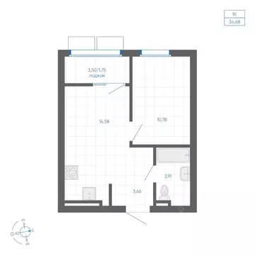1-к кв. Челябинская область, Челябинский городской округ, пос. ...