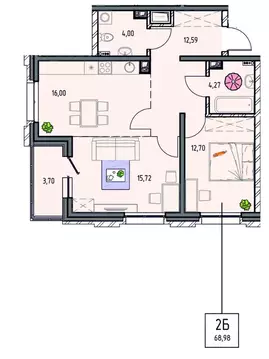 2-к кв. Иркутская область, Иркутск Правобережный округ, Лотос жилой ...