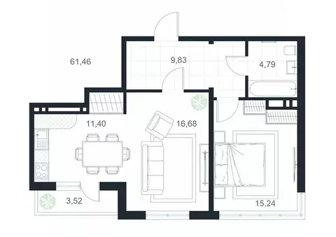 2-к кв. Дагестан, Каспийск просп. Акулиничева (61.46 м)