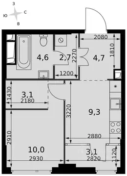 1-к кв. Москва Сидней Сити жилой комплекс, к6/3 (37.5 м)