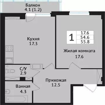 1-к кв. Ленинградская область, Всеволожск ул. Севастопольская, 2к1 ...