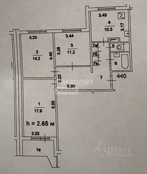 3-к кв. Москва Бирюлевская ул., 47К1 (72.6 м)