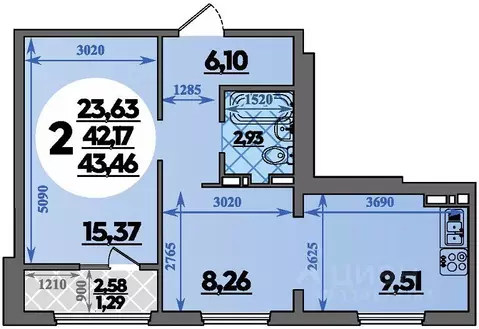 2-к кв. Краснодарский край, Краснодар пос. Березовый, Молодежный-2 ...