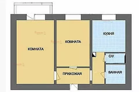 2-комнатная квартира: Екатеринбург, проспект Космонавтов, 94 (43 м)