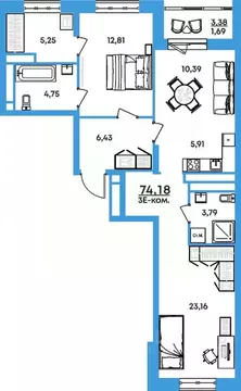 3-к кв. Хабаровский край, Хабаровск На семи холмах жилой комплекс ...