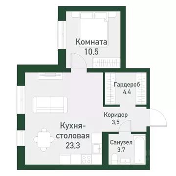 1-к кв. Челябинская область, Челябинский городской округ, пос. ...