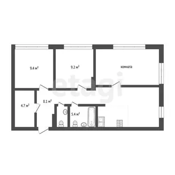 3-комнатная квартира: Тюмень, улица Республики, 204к3 (93.4 м)