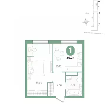 1-к кв. Тюменская область, Тюменский муниципальный округ, с. Горьковка ...