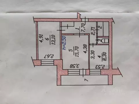 2-к кв. Чувашия, Чебоксары Эгерский бул., 6к1 (56.3 м)