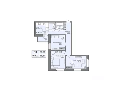 3-к кв. Архангельская область, Архангельск Красноармейская ул., 1 ...