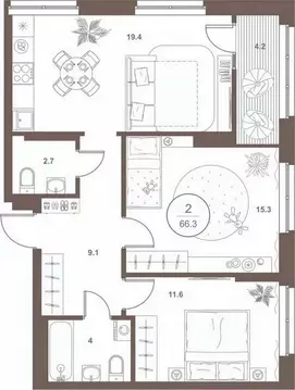 2-к кв. Пензенская область, Пенза Арбеково жилрайон, Дальнее Арбеково ...