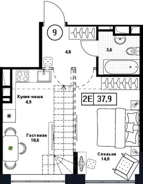 1-к кв. Московская область, Пушкино Пушкино Град жилой комплекс, к3 ...