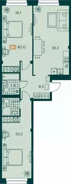 2-к кв. Ямало-Ненецкий АО, Новый Уренгой ул. Газовиков (80.0 м)