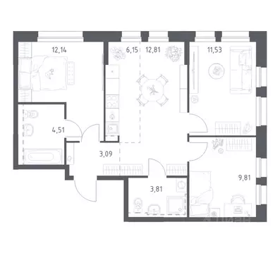 3-к кв. Башкортостан, Уфа ул. Рашита Манурова (63.85 м)